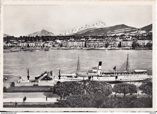 Geneva - Geneve - La Rade et Mont Blanc - ship - steamer - 1939 - Switzerland - used - JH Postcards