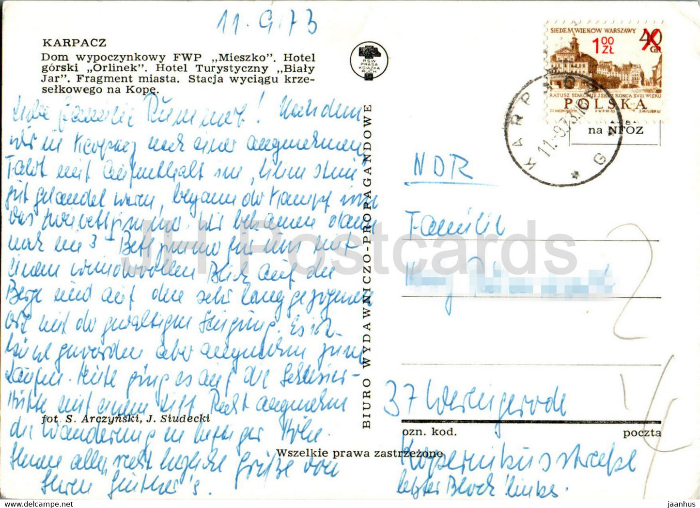 Karpacz - Dom wypoczynkowy FWP Miesko - hotel gorski Orlinek - Bialy Jar - multiview - 1973 - Poland - used