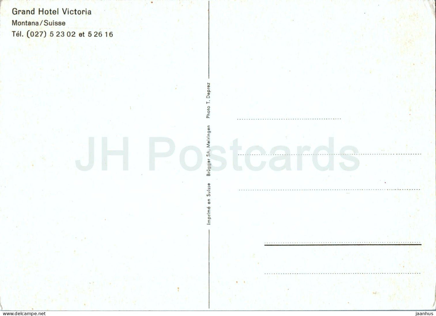 Montana - Grand Hotel Victoria - voiture - Suisse - inutilisée 