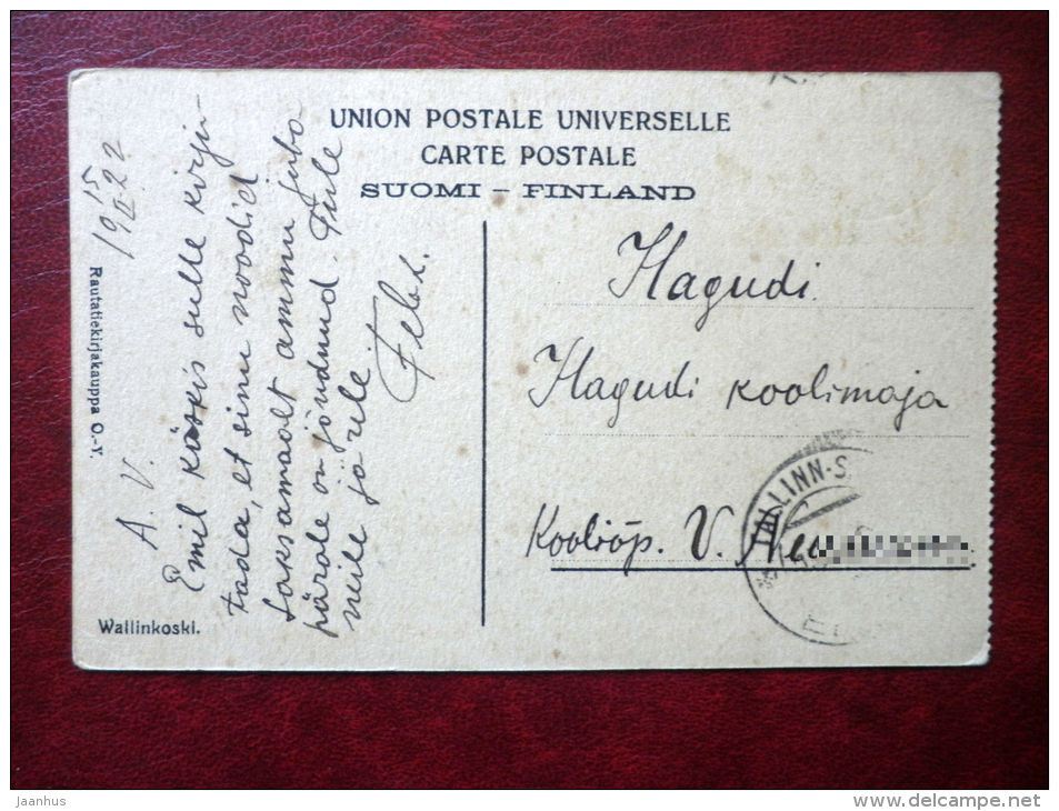 Wallinkoski - circulated in Estonia 1922 - Finland - used - JH Postcards