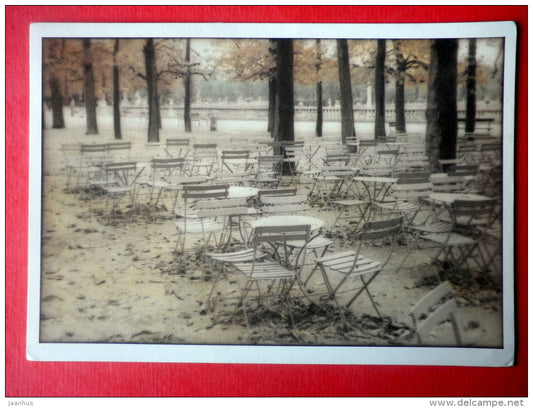 Jardin du Luxembourg - garden - dog - lapphund - PC 1424 - Luxembourg - sent from Finland Turku to Estonia USSR 1989 - JH Postcards