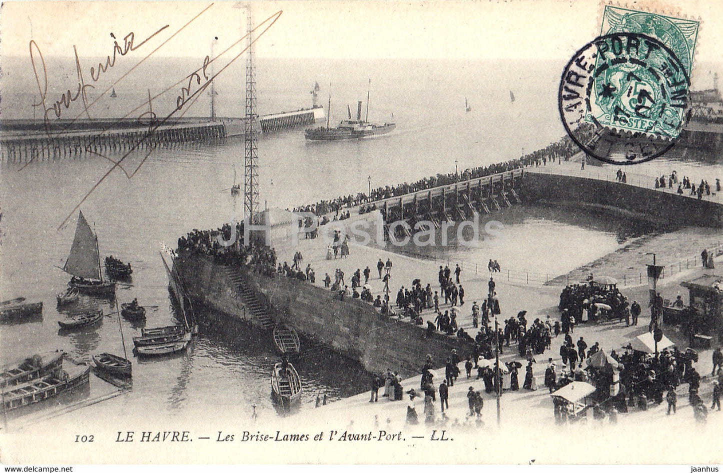 Le Havre - Les Brise Lames et l'Avant Port - 102 - old postcard - 1907 - France - used - JH Postcards