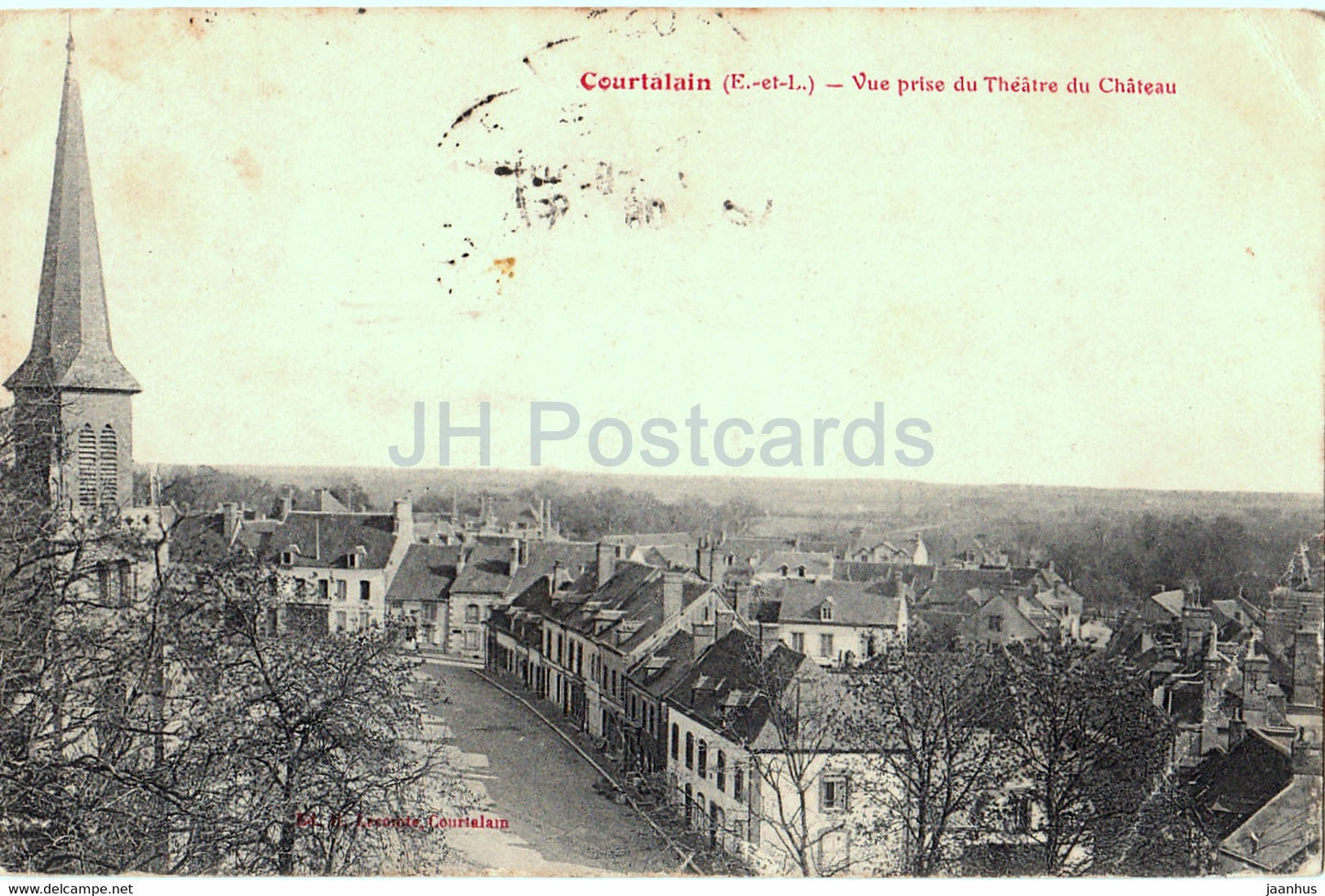 Courtalain - Vue prise du Theatre du Chateau - old postcard - 1908 - France - used - JH Postcards
