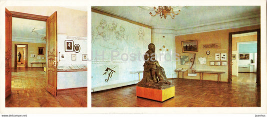 literary department Who Is Happy in Russia exposition - Russian Poet Nekrasov Museum Manor - 1983 - Russia USSR - unused - JH Postcards