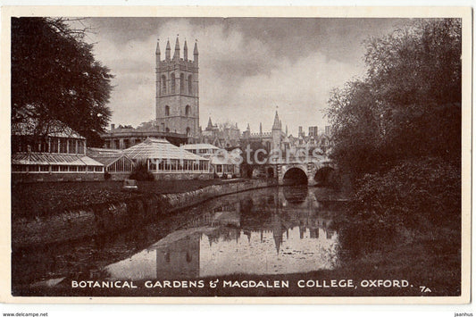 Oxford - Botanical Gardens & Magdalen College - 1952 - United Kingdom - England - used - JH Postcards