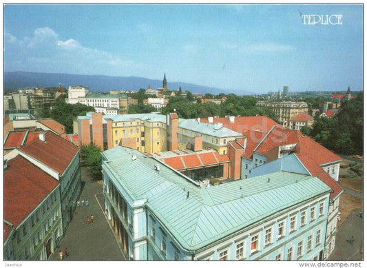 bird's eye view of the city - Teplice - Czech - used - JH Postcards