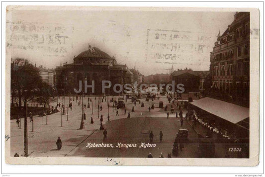 Kongens Nytorv - tram - square - Copenhagen - Denmark - 12008 - sent from Denmark Copenhagen to Estonia 1923 - JH Postcards