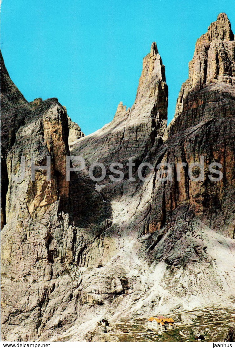 Dolomiti del Catinaccio - Rifugi Vajolet e Preus - Punta Emma - Torri di Vajolet - Italy - unused - JH Postcards