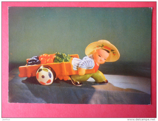 love of manual labour - trolley - China - circulated in Finland - JH Postcards