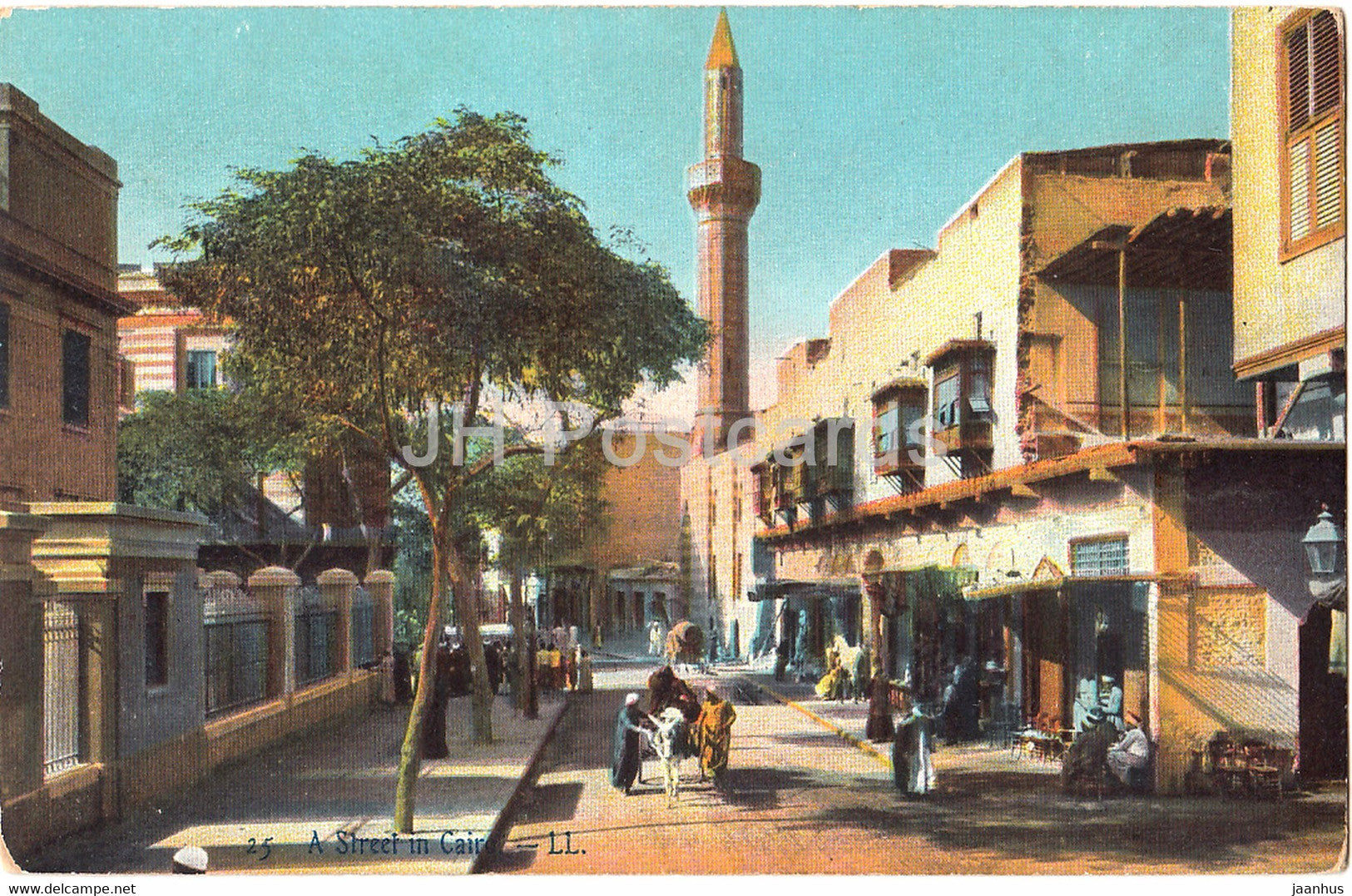 A Street in Cairo - Le Caire - Un Rue au Caire - LL - 25 - old postcard - Egypt - unused - JH Postcards
