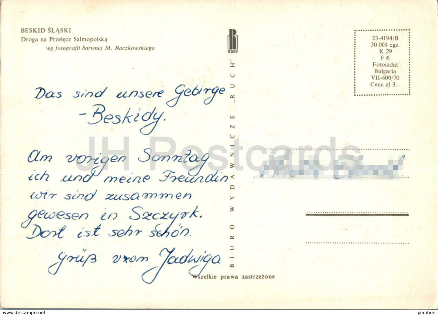 Beskid Slaski - Droga na Przelecz Salmopolska - Die Straße zum Salmopolska-Pass - Polen - benutzt