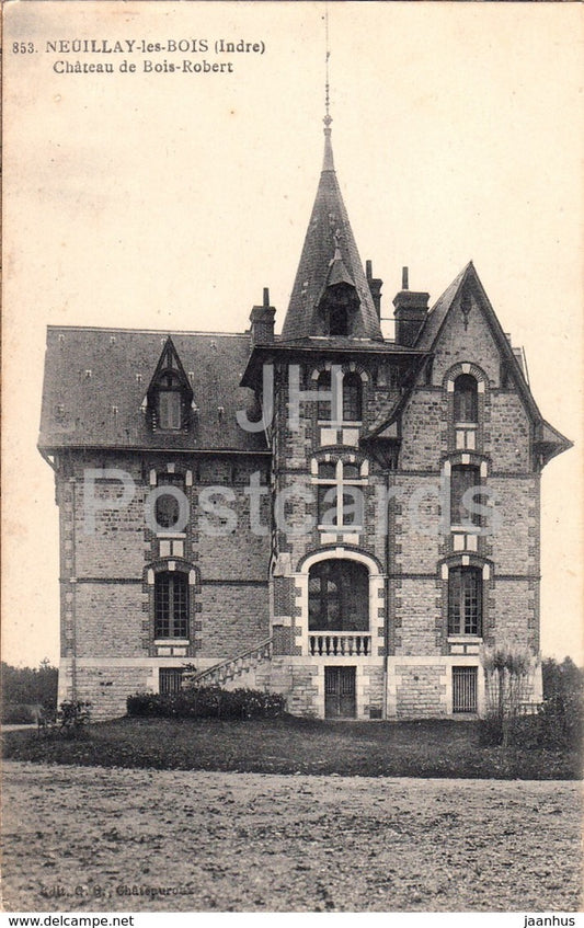 Neuillay les Bois - Chateau de Bois Robert - castle - 853 - old postcard - France - used - JH Postcards