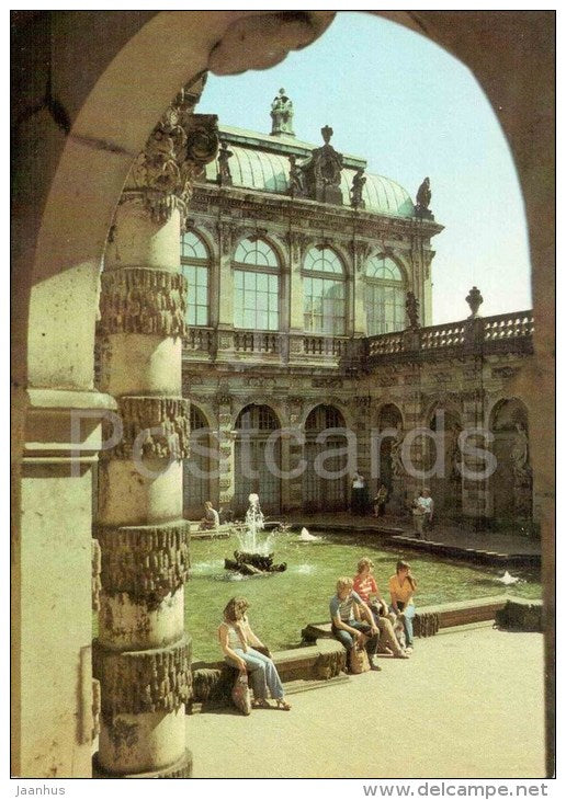 Blick in das Nymphenbad - View of Nymphs Bath - Zwinger - Dresden - Germany - DDR - unused - JH Postcards