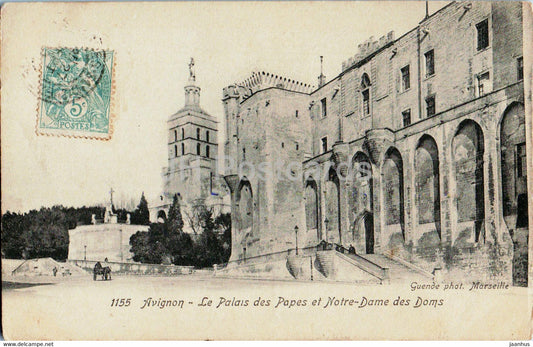 Avignon - Le Palais des Papes et Notre Dame des Doms - 1155 - old postcard - France - used - JH Postcards