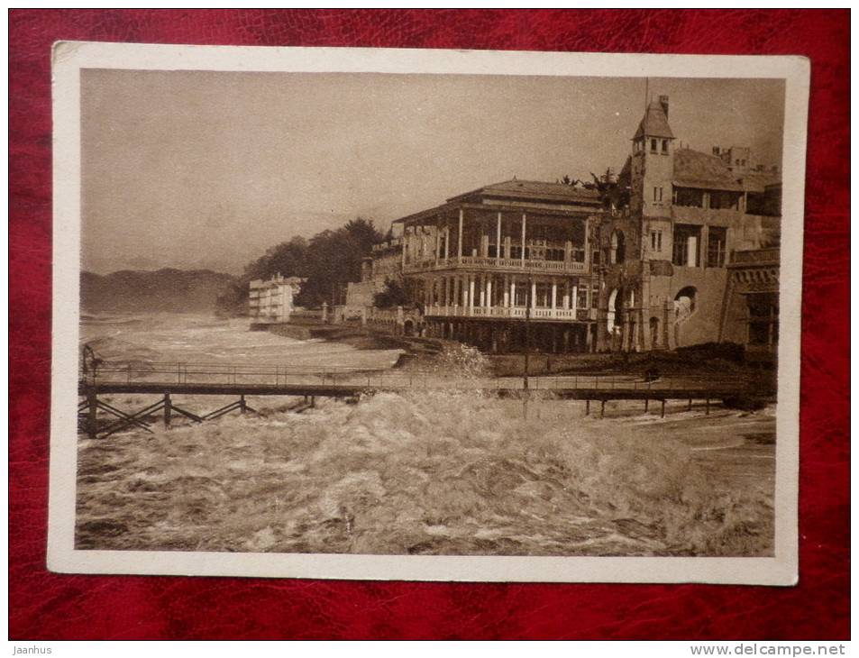Sochi - Riviera, quay in storm - 1930 - Russia - USSR - unused - JH Postcards