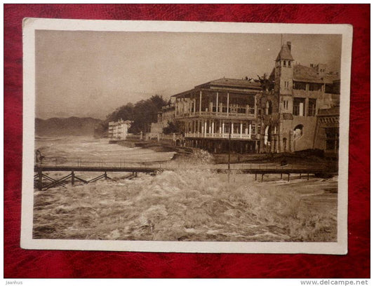 Sochi - Riviera, quay in storm - 1930 - Russia - USSR - unused - JH Postcards