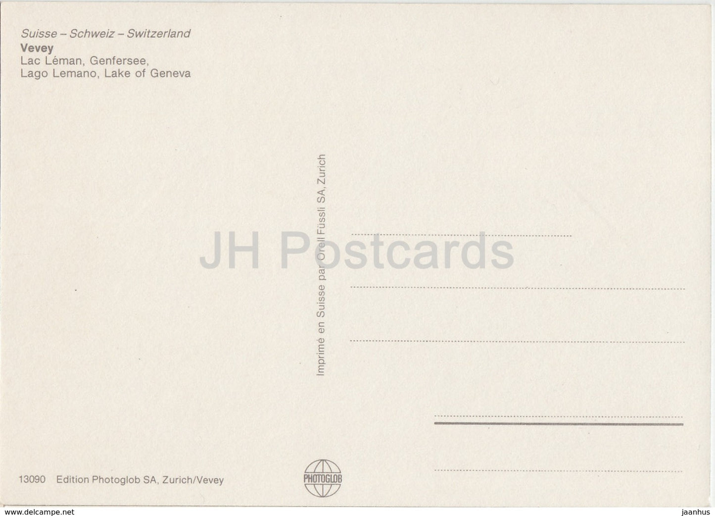 Vevey - Lac Leman - Genfersee - 13090 - Switzerland - unused