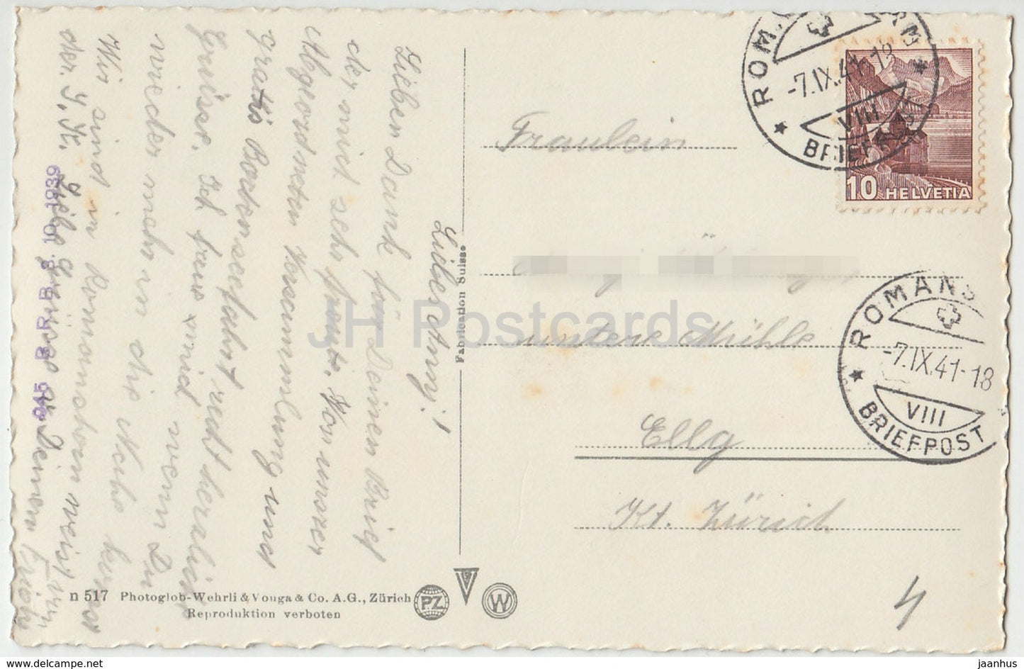 Langenargen - Meersburg - Konstanz - Lindau - Friedrichshafen - Karte - 517 - Schweiz - 1941 - gebraucht