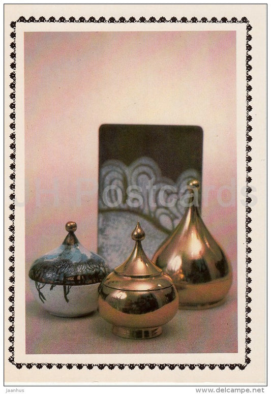 A set of toilet boxes - Modern art of Russian Jewelers - 1985 - Russia USSR - unused - JH Postcards