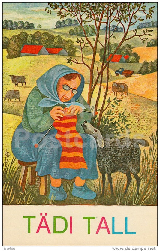 sheep - weave - I am Reading - Teaching reading to children by J. Tammsaar - 1980 - Estonia USSR - unused - JH Postcards
