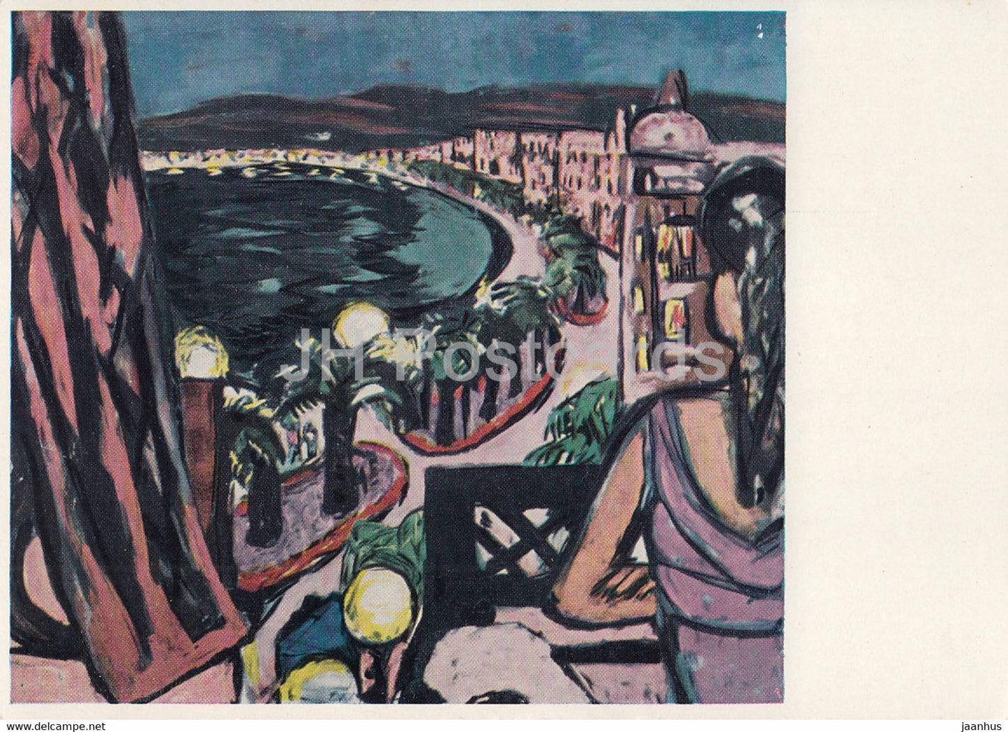 painting by Max Beckmann - Promenade des Anglais in Nizza - Nice - German art - Germany - unused - JH Postcards