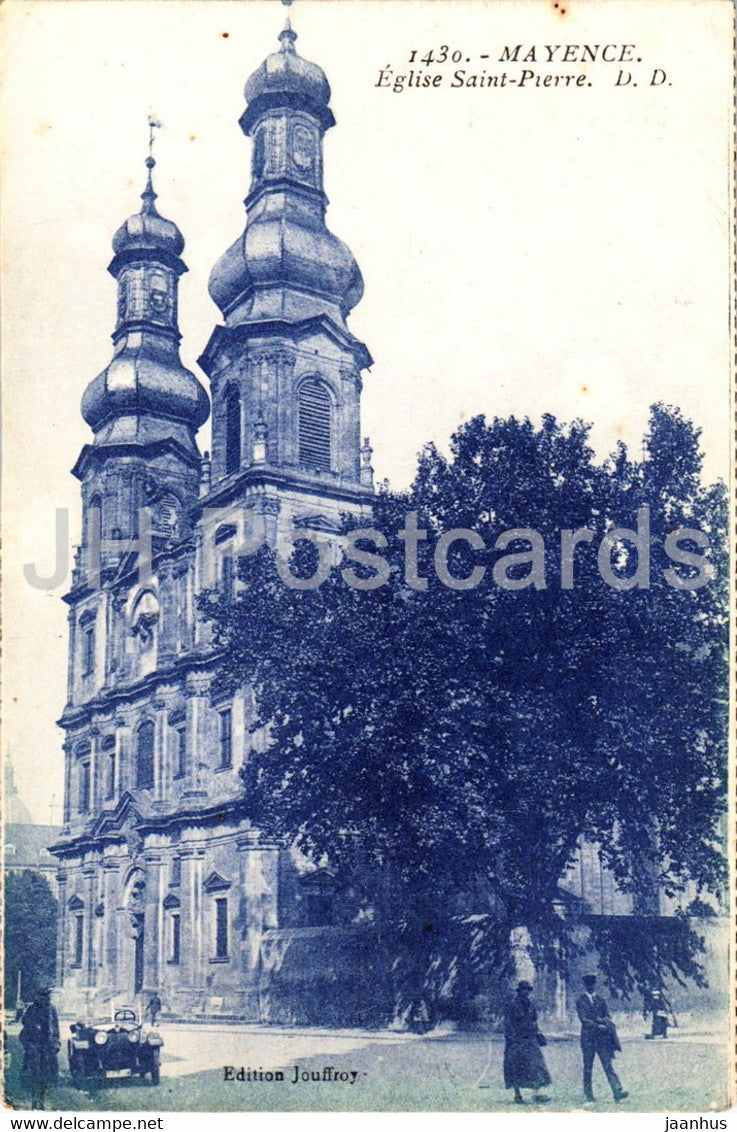 Mayence - Mainz - Eglise Saint Pierre - church - old car - 1430 - old postcard - 1925 - Germany - used - JH Postcards