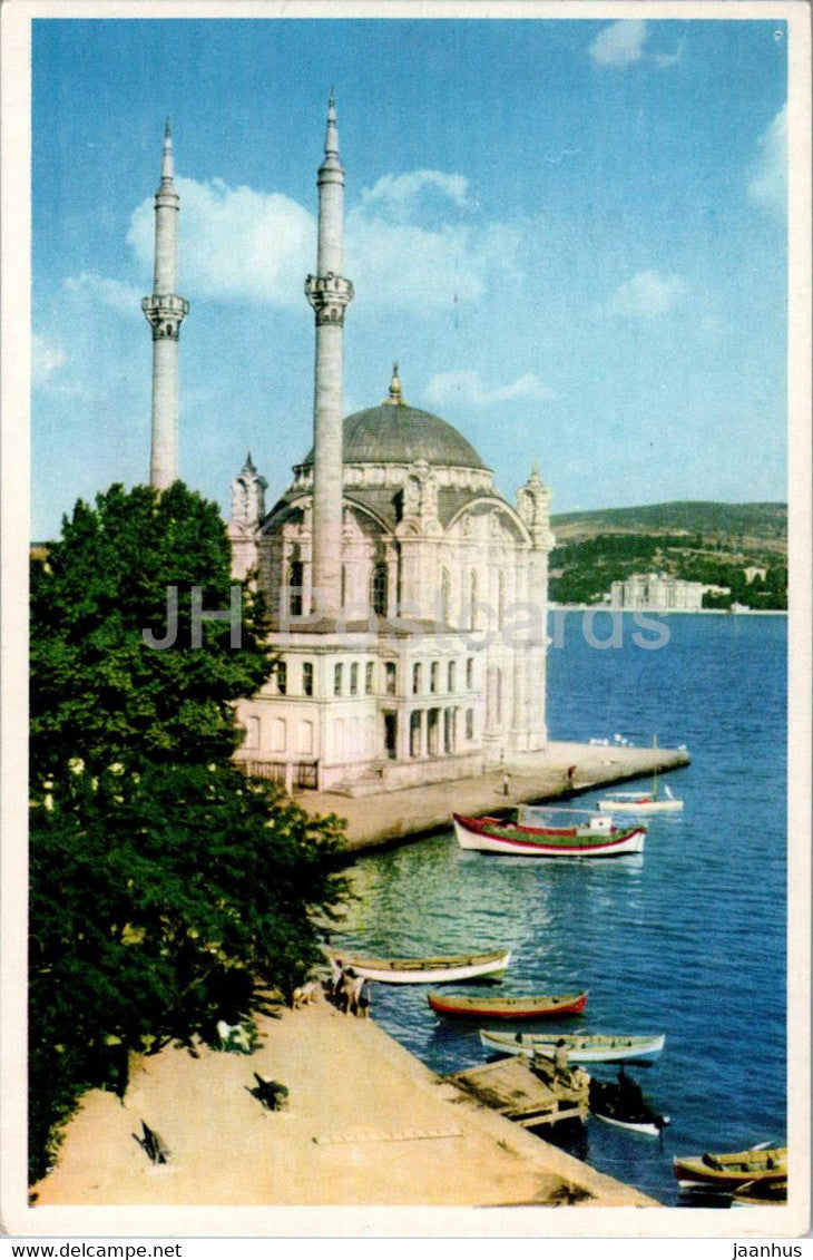 Istanbul - Ortakoy Mosque - old postcard - 1961 - Turkey - used - JH Postcards