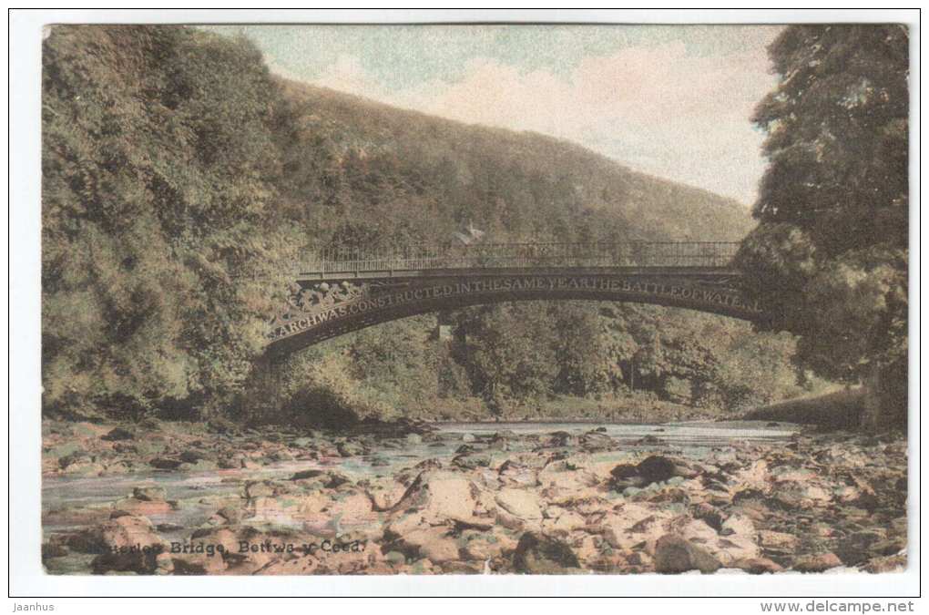 Waterloo Bridge - Bettws Y Ceed - Wales - UK - old postcard - sent to USA 1906 - used - JH Postcards