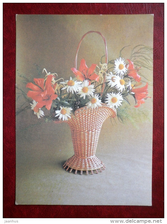 daisy , lily - 1985 - Russia USSR - used - JH Postcards