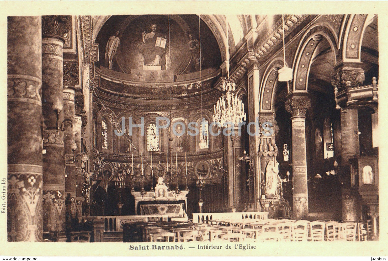 Marseille - Saint Barnabe - Interieur de l'Eglise - church - old postcard - France - unused - JH Postcards