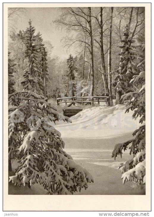 park in winter - painter Ilya Repin Memorial Home "Penates" - Penaty - 1963 - Russia USSR - unused - JH Postcards
