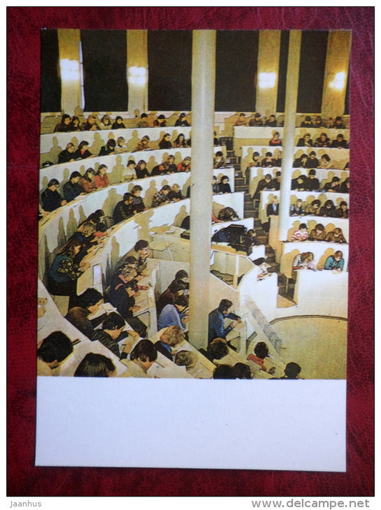 a lecture in circular auditory - Tartu University - Tartu - 1982 - Estonia - USSR - unused - JH Postcards