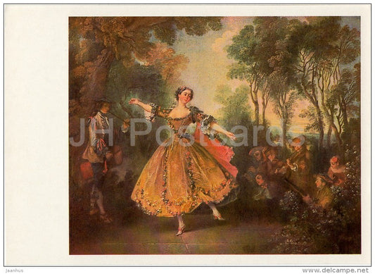 painting by Nicolas Lancret - Dancer Camargo - French art - Russia USSR - 1984 - unused - JH Postcards