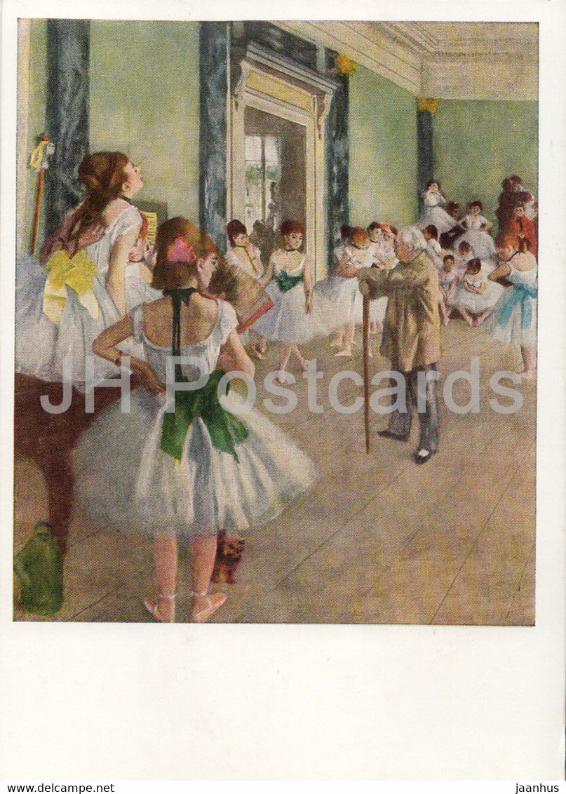 painting by Edgar Degas - Ballettklasse - Study - Ballet - French art - Germany - unused - JH Postcards