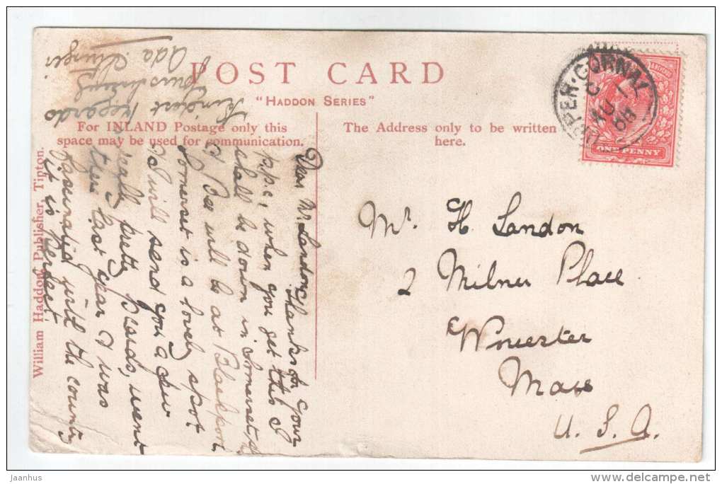 Waterloo Bridge - Bettws Y Ceed - Wales - UK - old postcard - sent to USA 1906 - used - JH Postcards