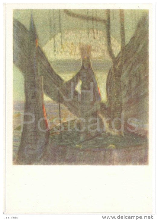 painting by M. Ciurlionis - A Fairy-Tale . Triptych , Part III - lithuanian art - unused - JH Postcards