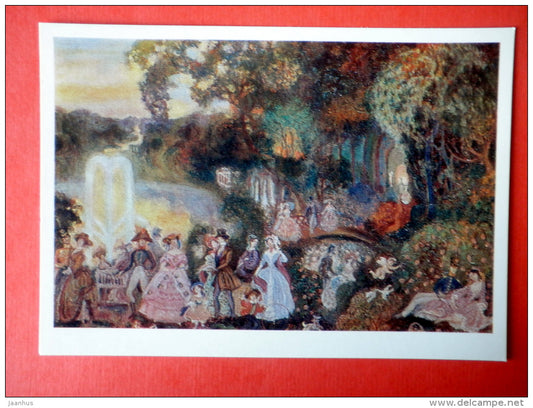 painting by Serge Sudeikin - Promenade , 1906 - russian art - unused - JH Postcards