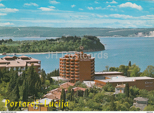 Portoroz - Lucija - hotel - 1977 - Slovenia - Yugoslavia - used - JH Postcards