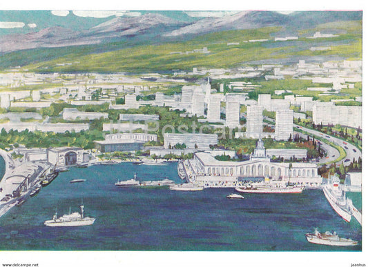 EXPO 67 Montreal - 1967 Soviet Pavilion - Fragment of the diorama Sochi Sea Port - 1968 - Russia USSR - unused - JH Postcards