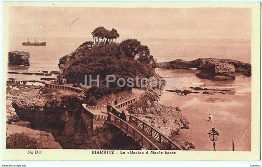 Biarritz - Le Basta a Maree basse - 314 - old postcard - France - unused - JH Postcards