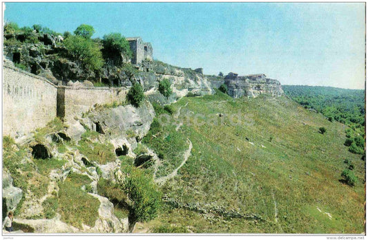 Chufut-Kale cave town - Fortified Wall - museum - Bakhchisaray - Crimea - 1980 - Ukraine USSR - unused - JH Postcards