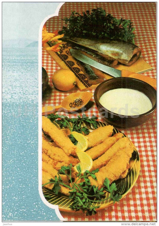 Fish Batter - Fish Dishes - cuisine - 1990 - Russia USSR - unused - JH Postcards