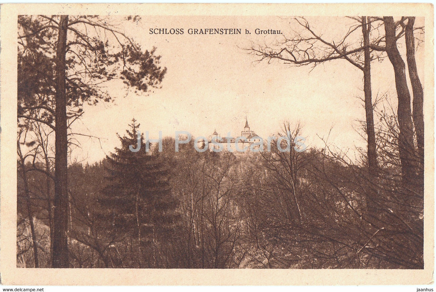 Schloss Grafenstein b Grottau - Grabstejn Castle - castle - 111 - old postcard - 1927 - Czech Republic - used - JH Postcards