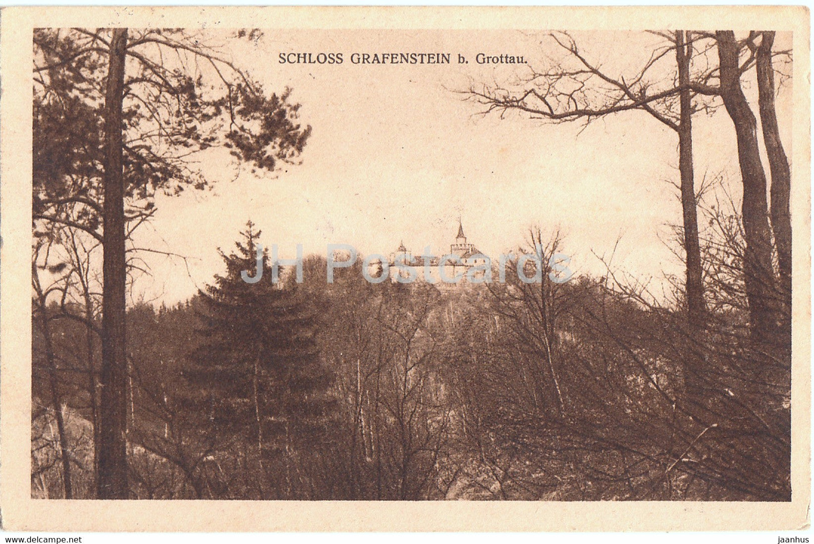 Schloss Grafenstein b Grottau - Grabstejn Castle - castle - 111 - old postcard - 1927 - Czech Republic - used - JH Postcards