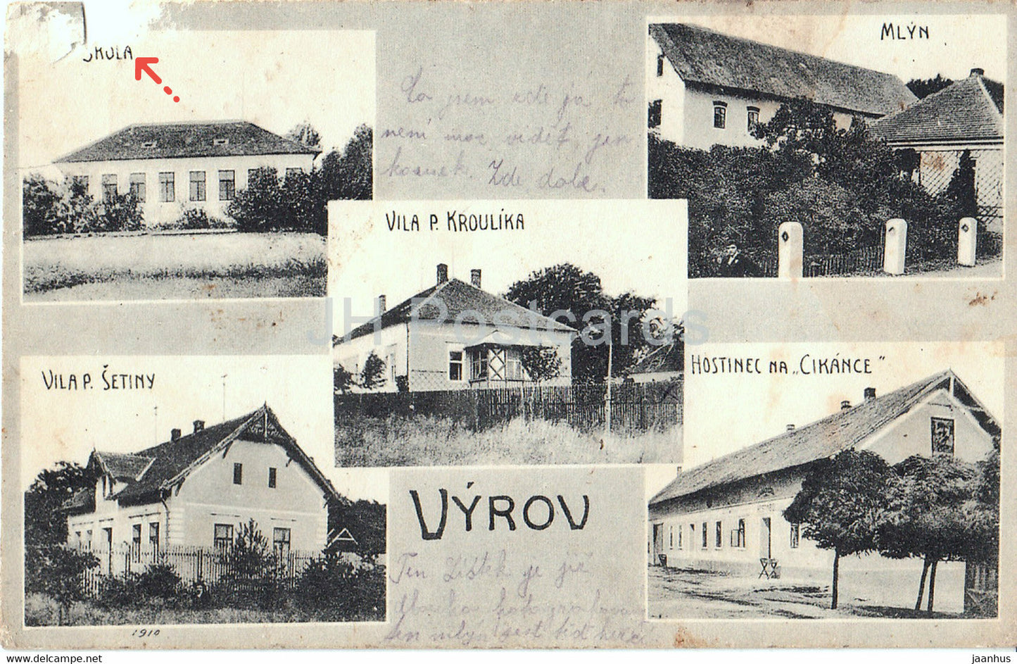 Vyrov - old postcard - 1917 - Czech Republic - used - JH Postcards