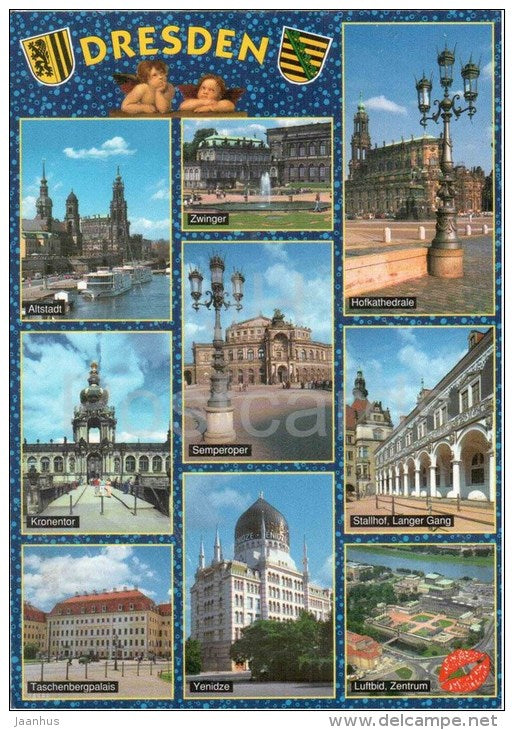 Historisches Dresden and der Elbe - Altstadt - Zwinger - Kronentor - Semperoper - Yendize - Germany - 2006 gelaufen - JH Postcards