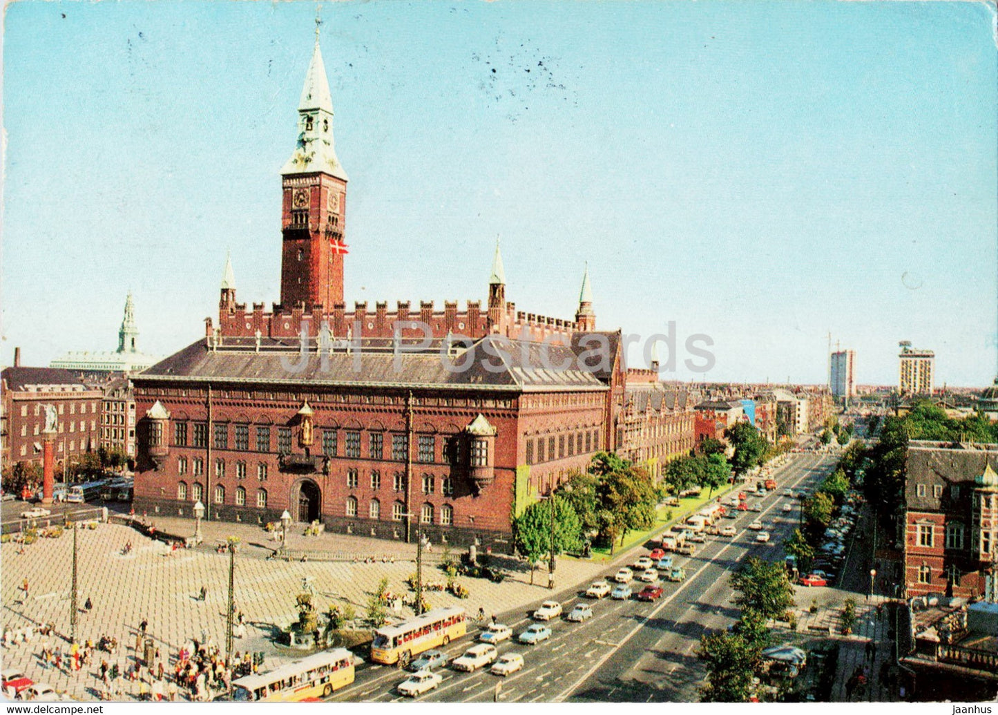 Copenhagen - The Town Hall Square - bus - Denmark - used - JH Postcards