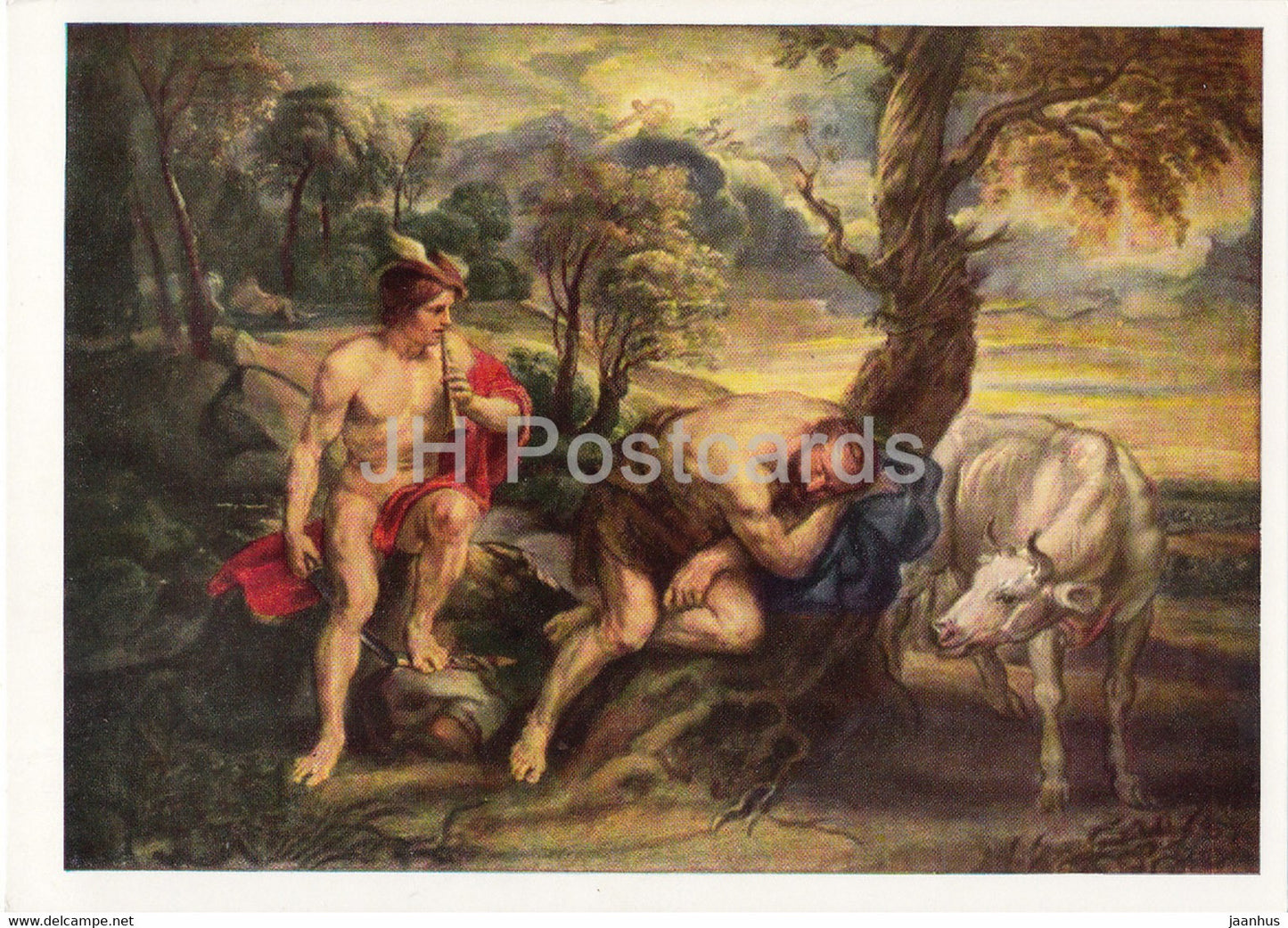 painting by Peter Paul Rubens - Merkur und Argus - Mercury and Argus - cow - Flemish art - Germany DDR - unused - JH Postcards