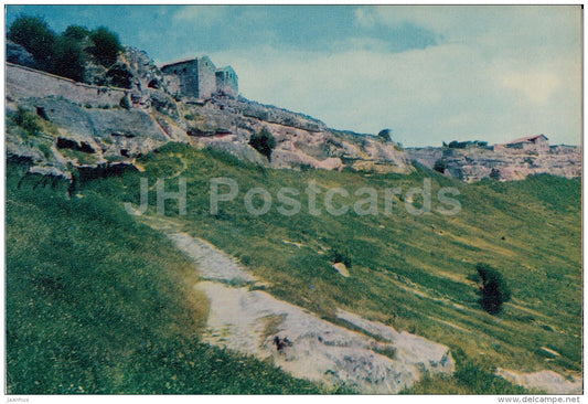 Cave-Town Chufut-Kale , general view - Bakhchysarai Museum - Crimea - 1970 - Ukraine USSR - unused - JH Postcards