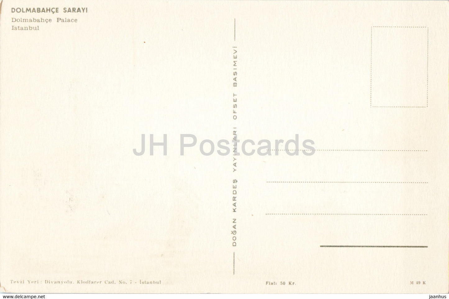 Istanbul - Dolmabahce-Palast - Segelschiff - Illustration - alte Postkarte - Türkei - unbenutzt